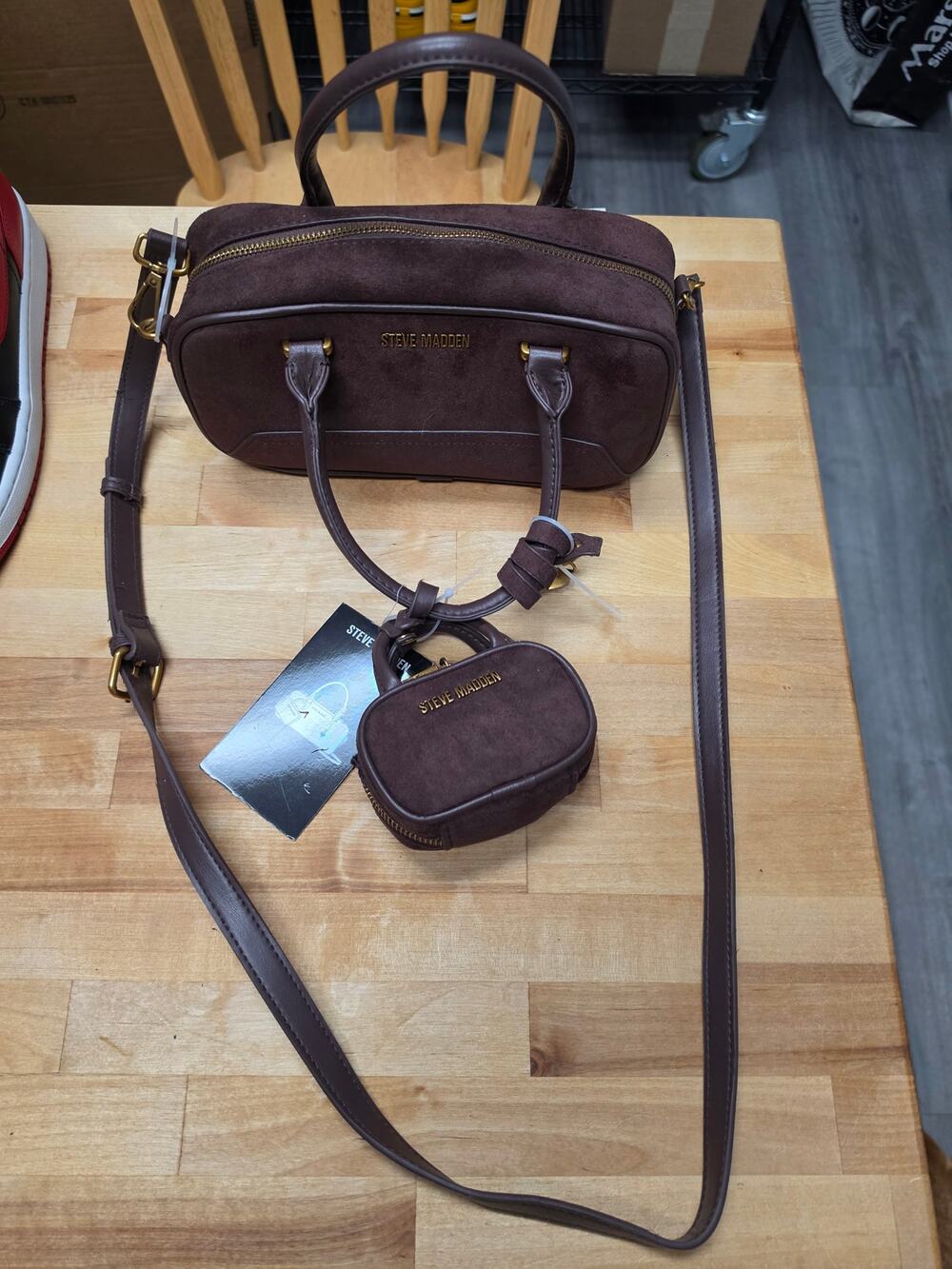 Steve Madden BDIVER-S Chocolate Crossbody w/ Coin Purse
